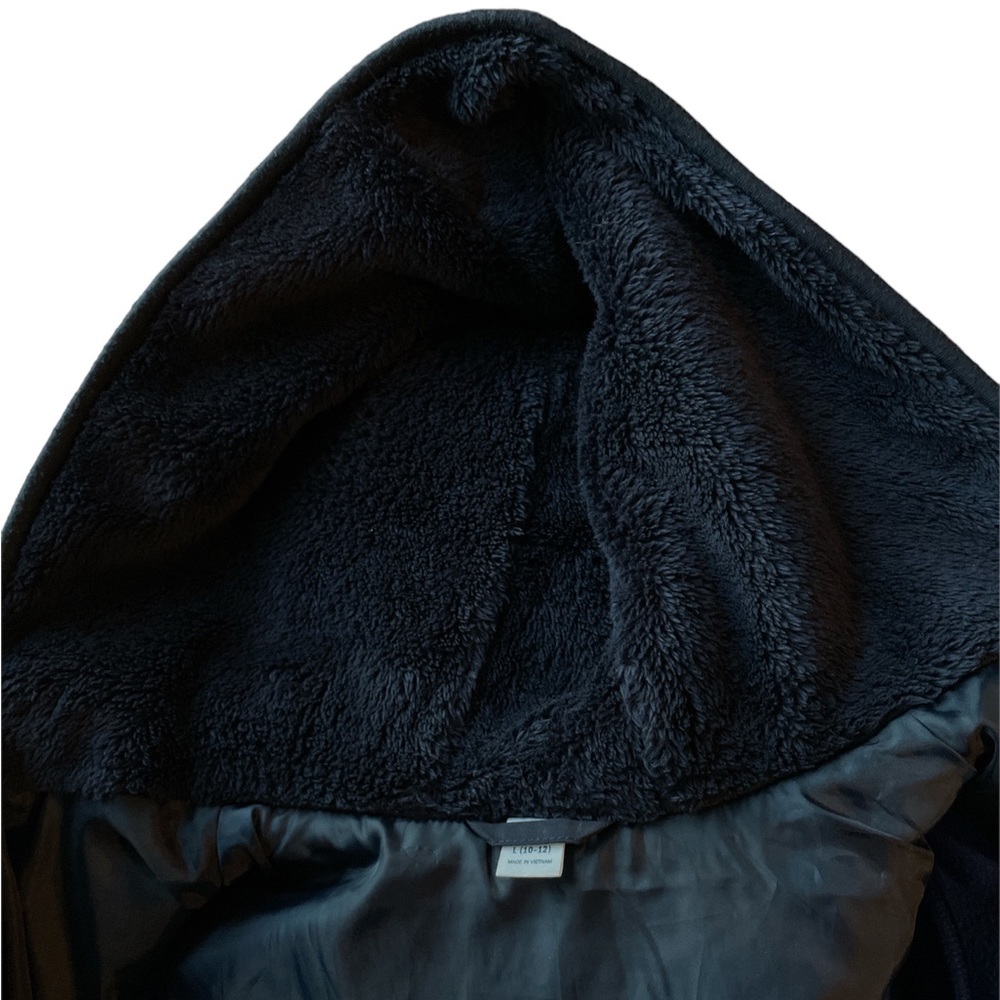 Old Navy Youth Lightweight Blue & Black Hooded Hybrid Jacket 10/12 - Picture 3 of 8